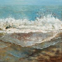 la vague,acrylique sur papier 30cm x 30cm