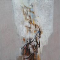voile musicale,technique mixte sur toile, 80x80cm